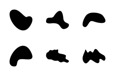 Soyut Blobs sıvı ve akışkan şekilli pictogram sembolü görsel illüstrasyon ayarla
