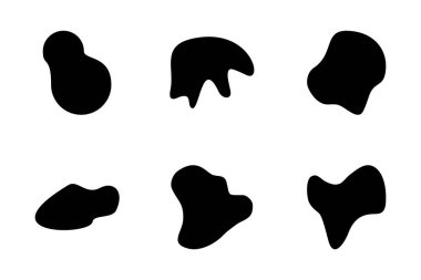 Soyut Blobs sıvı ve akışkan şekilli pictogram sembolü görsel illüstrasyon ayarla