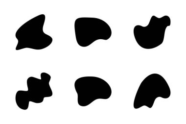 Soyut Blobs sıvı ve akışkan şekilli pictogram sembolü görsel illüstrasyon ayarla