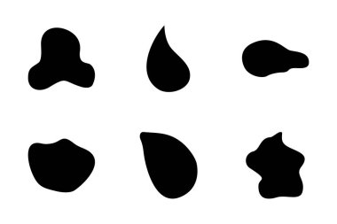 Soyut Blobs sıvı ve akışkan şekilli pictogram sembolü görsel illüstrasyon ayarla