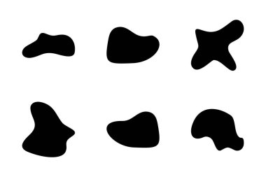 Soyut Blobs sıvı ve akışkan şekilli pictogram sembolü görsel illüstrasyon ayarla