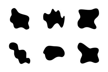 Soyut Blobs sıvı ve akışkan şekilli pictogram sembolü görsel illüstrasyon ayarla