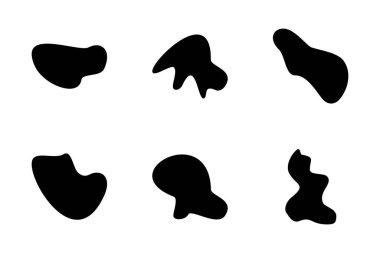 Soyut Blobs sıvı ve akışkan şekilli pictogram sembolü görsel illüstrasyon ayarla