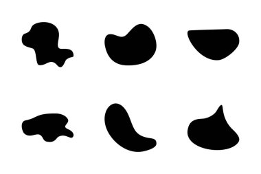Soyut Blobs sıvı ve akışkan şekilli pictogram sembolü görsel illüstrasyon ayarla
