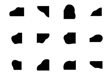 Sıvı ve akışkan şekilli köşeler Geomatric piktogram sembolü görsel illüstrasyon