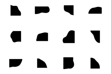 Sıvı ve akışkan şekilli köşeler Geomatric piktogram sembolü görsel illüstrasyon
