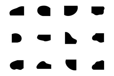 Sıvı ve akışkan şekilli köşeler Geomatric piktogram sembolü görsel illüstrasyon