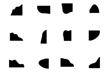Sıvı ve akışkan şekilli köşeler Geomatric piktogram sembolü görsel illüstrasyon