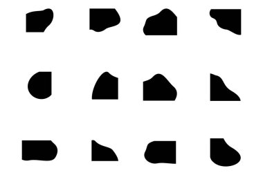 Sıvı ve akışkan şekilli köşeler Geomatric piktogram sembolü görsel illüstrasyon