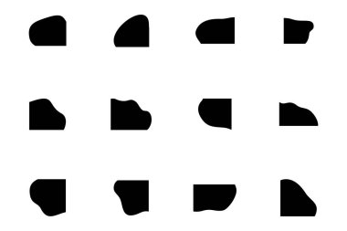 Sıvı ve akışkan şekilli köşeler Geomatric piktogram sembolü görsel illüstrasyon