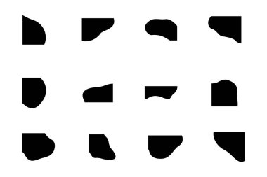 Sıvı ve akışkan şekilli köşeler Geomatric piktogram sembolü görsel illüstrasyon