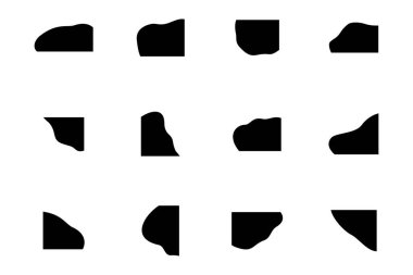 Sıvı ve akışkan şekilli köşeler Geomatric piktogram sembolü görsel illüstrasyon