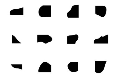 Sıvı ve akışkan şekilli köşeler Geomatric piktogram sembolü görsel illüstrasyon