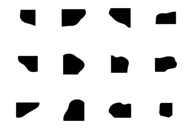 Sıvı ve akışkan şekilli köşeler Geomatric piktogram sembolü görsel illüstrasyon