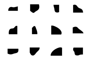 Sıvı ve akışkan şekilli köşeler Geomatric piktogram sembolü görsel illüstrasyon