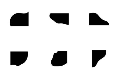 Sıvı ve akışkan şekilli köşeler Geomatric piktogram sembolü görsel illüstrasyon