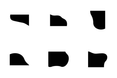 Sıvı ve akışkan şekilli köşeler Geomatric piktogram sembolü görsel illüstrasyon