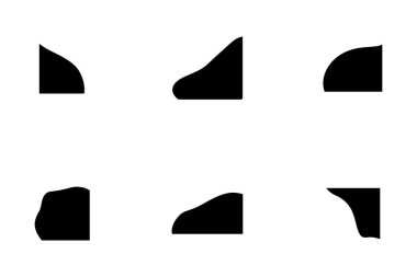 Sıvı ve akışkan şekilli köşeler Geomatric piktogram sembolü görsel illüstrasyon