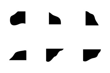 Sıvı ve akışkan şekilli köşeler Geomatric piktogram sembolü görsel illüstrasyon