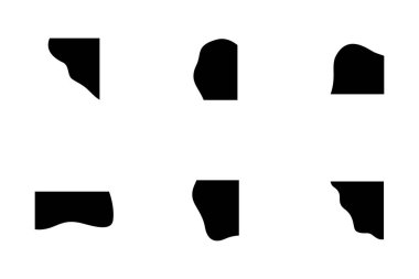 Sıvı ve akışkan şekilli köşeler Geomatric piktogram sembolü görsel illüstrasyon