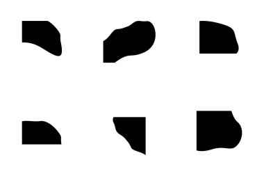Sıvı ve akışkan şekilli köşeler Geomatric piktogram sembolü görsel illüstrasyon