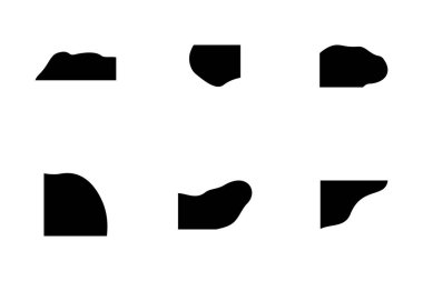Sıvı ve akışkan şekilli köşeler Geomatric piktogram sembolü görsel illüstrasyon