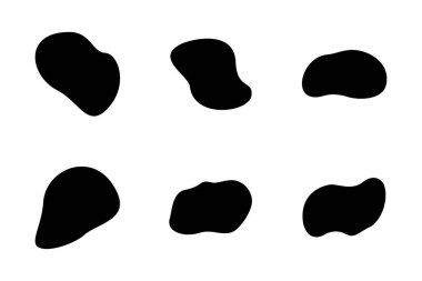 Soyut Blobs sıvı ve akışkan şekilli pictogram sembolü görsel illüstrasyon ayarla