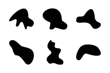 Soyut Blobs sıvı ve akışkan şekilli pictogram sembolü görsel illüstrasyon ayarla