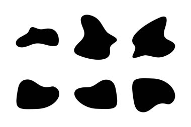 Soyut Blobs sıvı ve akışkan şekilli pictogram sembolü görsel illüstrasyon ayarla