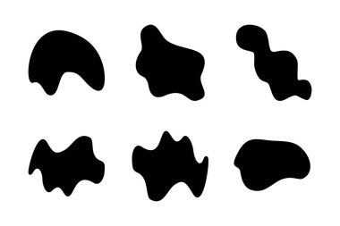 Soyut Blobs sıvı ve akışkan şekilli pictogram sembolü görsel illüstrasyon ayarla