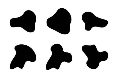 Soyut Blobs sıvı ve akışkan şekilli pictogram sembolü görsel illüstrasyon ayarla