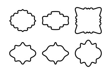 Etiket Çerçeve Şekli Çizgisi resim çizimi görsel illüstrasyonunu ayarla