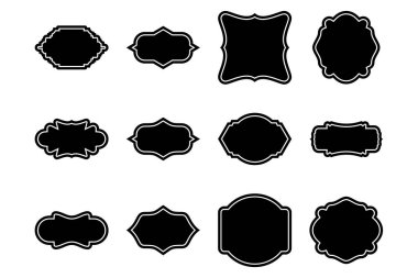 Çerçeve piktogram sembolü görsel illüstrasyon setiyle Çerçeve Şekli Kabartma