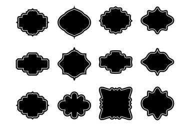 Çerçeve piktogram sembolü görsel illüstrasyon setiyle Çerçeve Şekli Kabartma