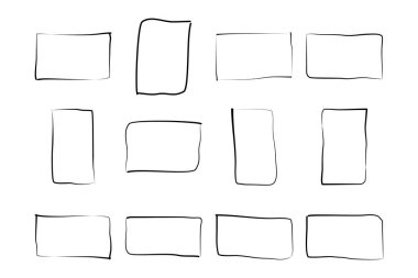 El Çizimi Çerçeve Kare Çift İnce Çizgi resim çizimi sembolü Görsel illüstrasyon Ayarla