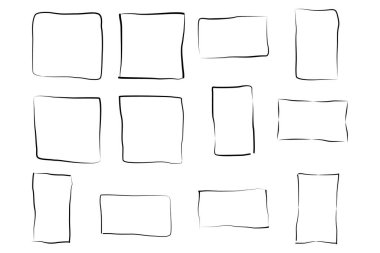 El Çizimi Çerçeve Kare Çift İnce Çizgi resim çizimi sembolü Görsel illüstrasyon Ayarla