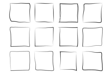 El Çizimi Çerçeve Kare Çift İnce Çizgi resim çizimi sembolü Görsel illüstrasyon Ayarla