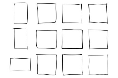 El Çizimi Çerçeve Kare Çift İnce Çizgi resim çizimi sembolü Görsel illüstrasyon Ayarla