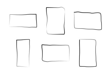 El Çizimi Çerçeve Kare Çift İnce Çizgi resim çizimi sembolü Görsel illüstrasyon Ayarla