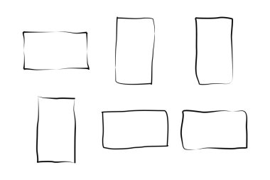 El Çizimi Çerçeve Kare Çift İnce Çizgi resim çizimi sembolü Görsel illüstrasyon Ayarla