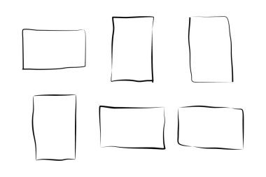 El Çizimi Çerçeve Kare Çift İnce Çizgi resim çizimi sembolü Görsel illüstrasyon Ayarla