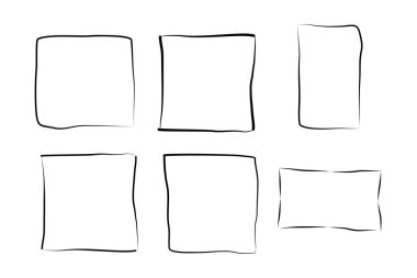 El Çizimi Çerçeve Kare Çift İnce Çizgi resim çizimi sembolü Görsel illüstrasyon Ayarla