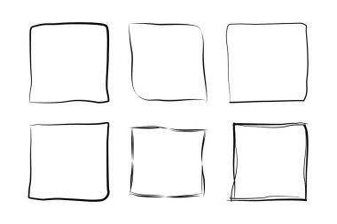 El Çizimi Çerçeve Kare Çift İnce Çizgi resim çizimi sembolü Görsel illüstrasyon Ayarla