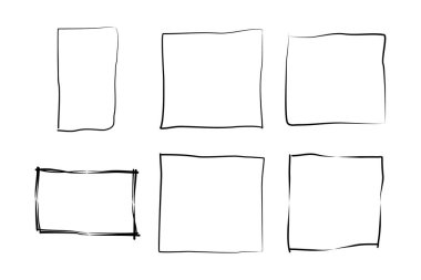 El Çizimi Çerçeve Kare Çift İnce Çizgi resim çizimi sembolü Görsel illüstrasyon Ayarla