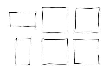 El Çizimi Çerçeve Kare Çift İnce Çizgi resim çizimi sembolü Görsel illüstrasyon Ayarla