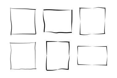 El Çizimi Çerçeve Kare Çift İnce Çizgi resim çizimi sembolü Görsel illüstrasyon Ayarla