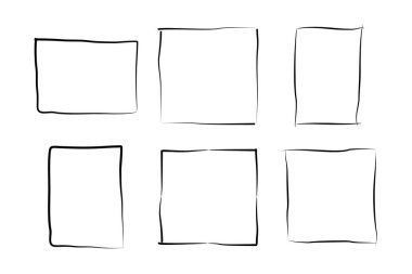 El Çizimi Çerçeve Kare Çift İnce Çizgi resim çizimi sembolü Görsel illüstrasyon Ayarla