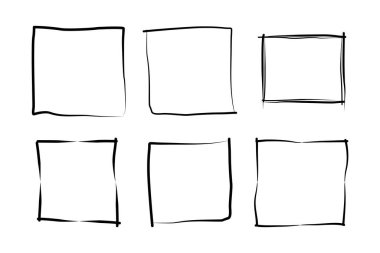 El Çizimi Çerçeve Kare Çift İnce Çizgi resim çizimi sembolü Görsel illüstrasyon Ayarla