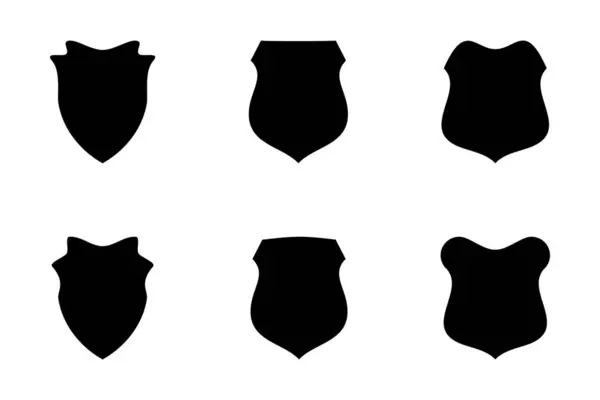 stock vector Shield Emblem & Badge Logos Glyph pictogram symbol visual illustration Set