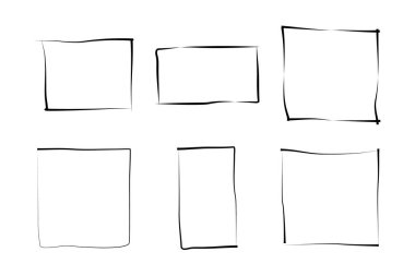 El Çizimi Çerçeve Kare Çift İnce Çizgi resim çizimi sembolü Görsel illüstrasyon Ayarla